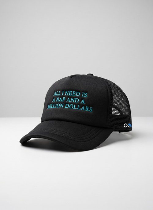 All I Need Is A Nap And A Million Dollars Trucker Cap (black)