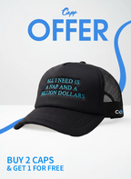 (black) All I Need Is A Nap And A Million Dollars Trucker Cap