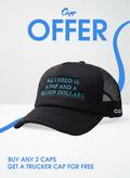 (black) All I Need Is A Nap And A Million Dollars Trucker Cap