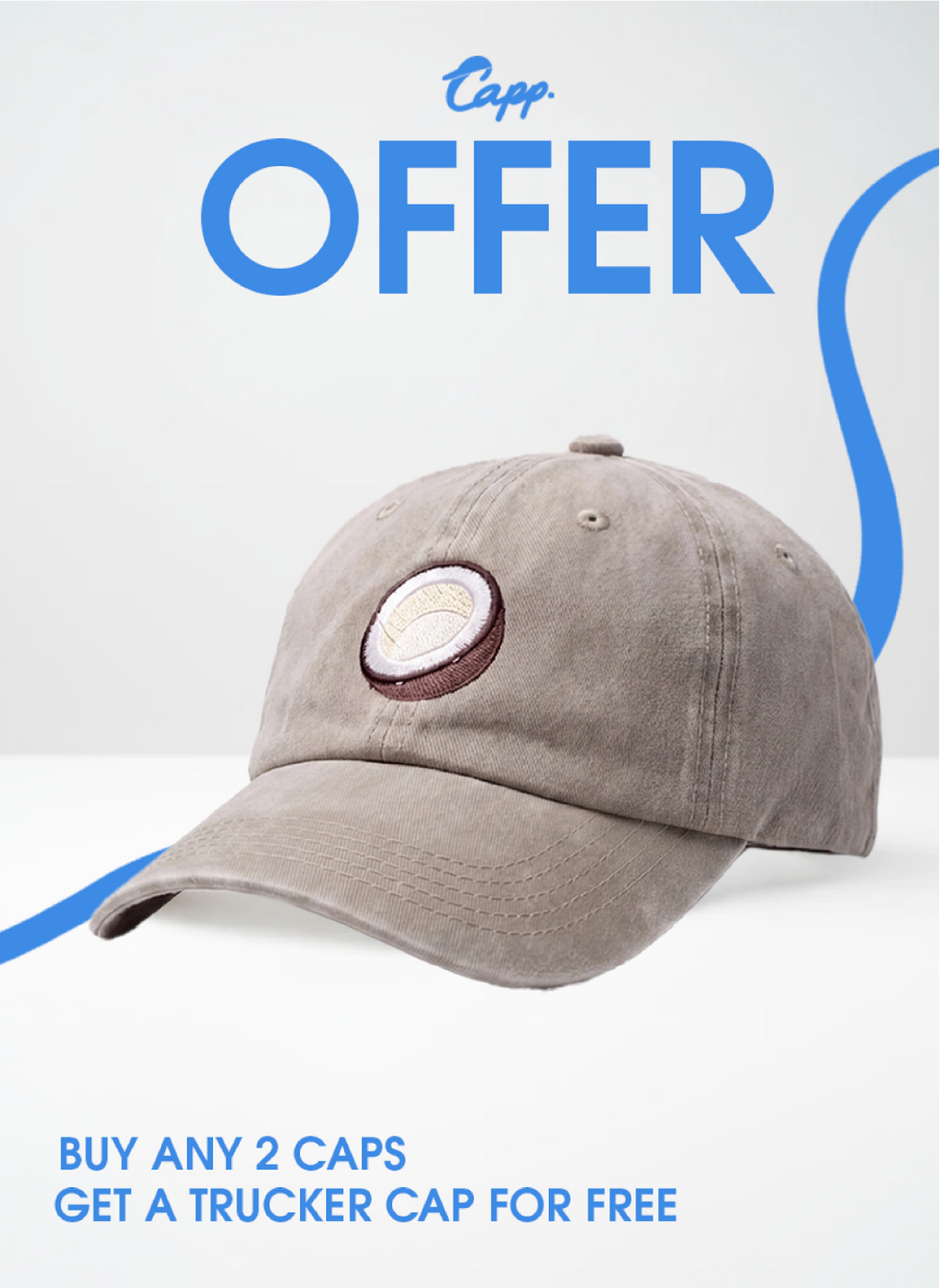 Beige Coconut washed cap