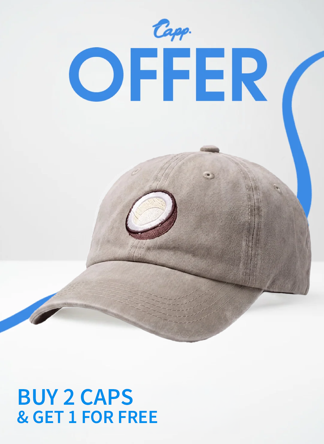 Beige Coconut washed cap