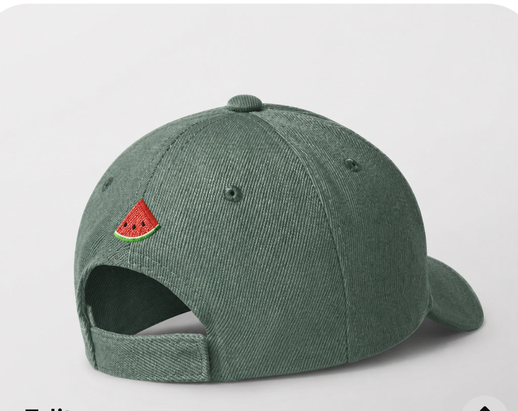 Green cap, watermelon washed