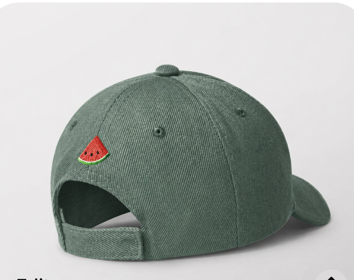 Green cap, watermelon washed