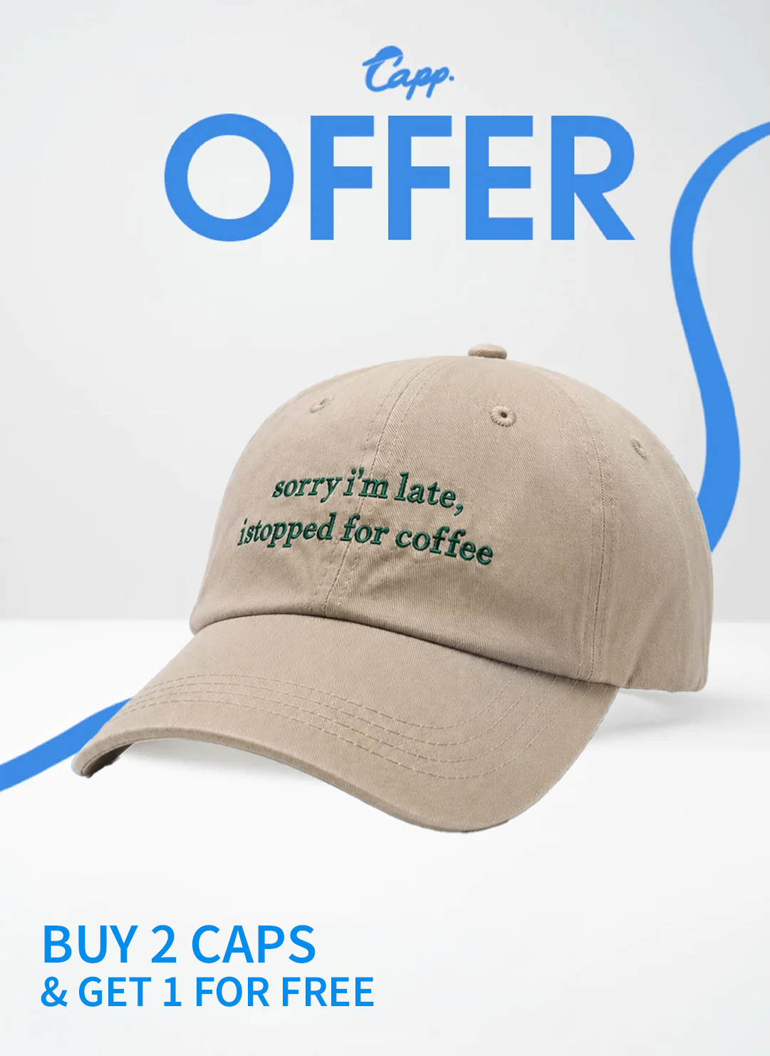 Sorry Im Late, I stopped For Coffee (beige*green)