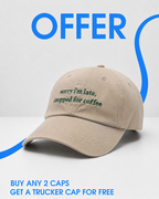 Sorry Im Late, I stopped For Coffee (beige*green)