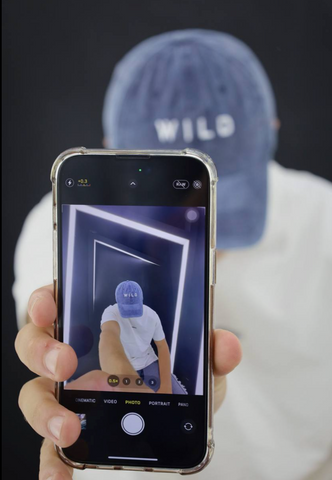 Light Blue “WILD” washed cap