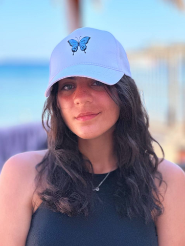White “BUTTERFLY” trucker cap