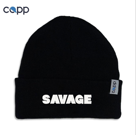 Black ” SAVAGE” beanie