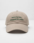 Sorry Im Late, I stopped For Coffee (beige*green)