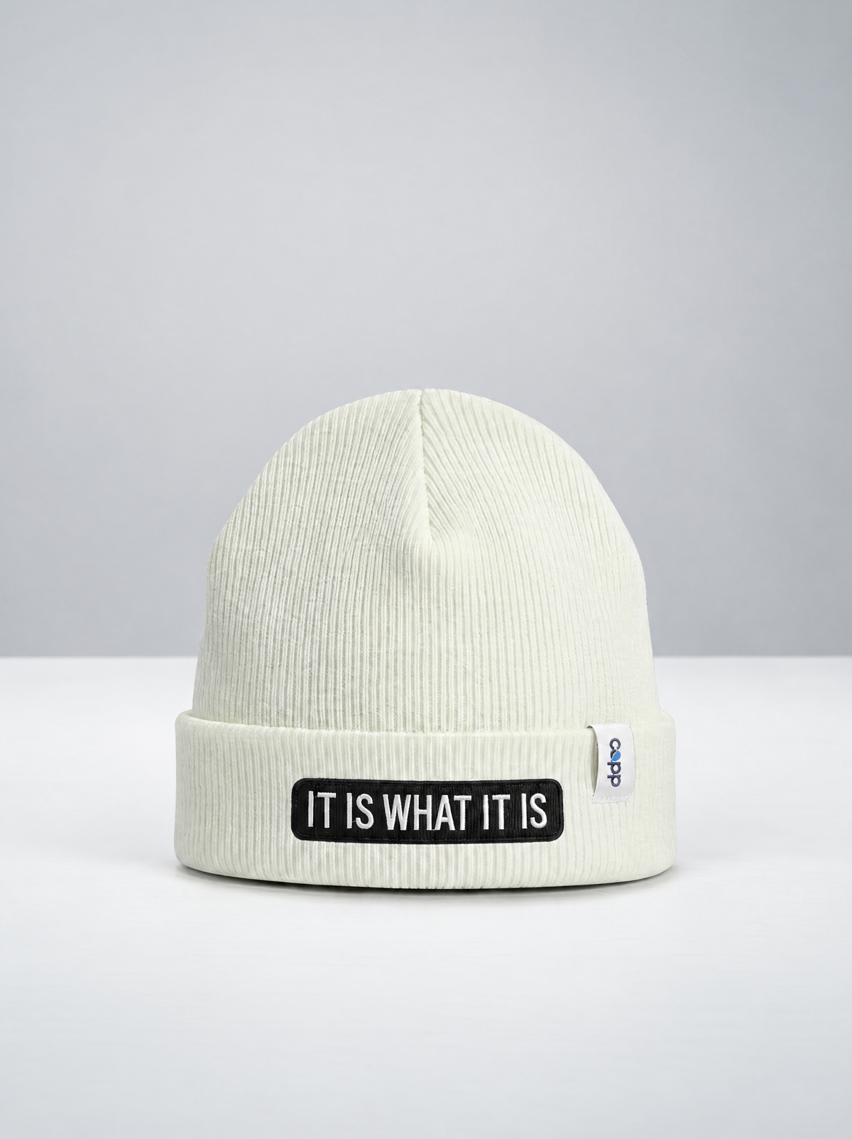 beanie it is what it is (white*black)