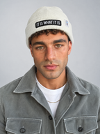 beanie it is what it is (white*black)